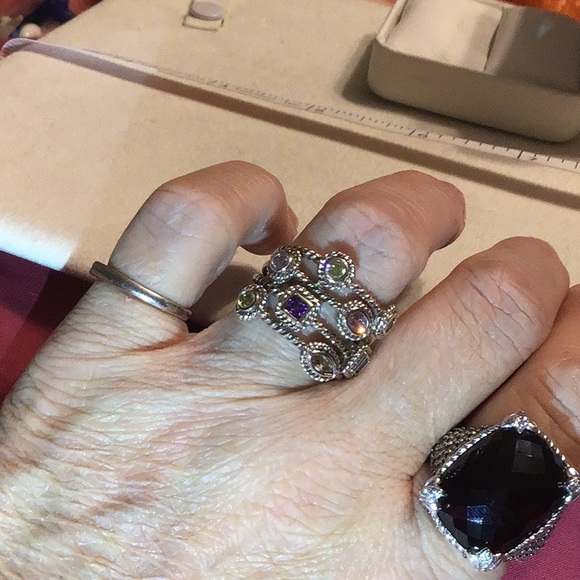 COLORED STONES ESPO RING IN 925 STERLING SILVER - Picture 8 of 9